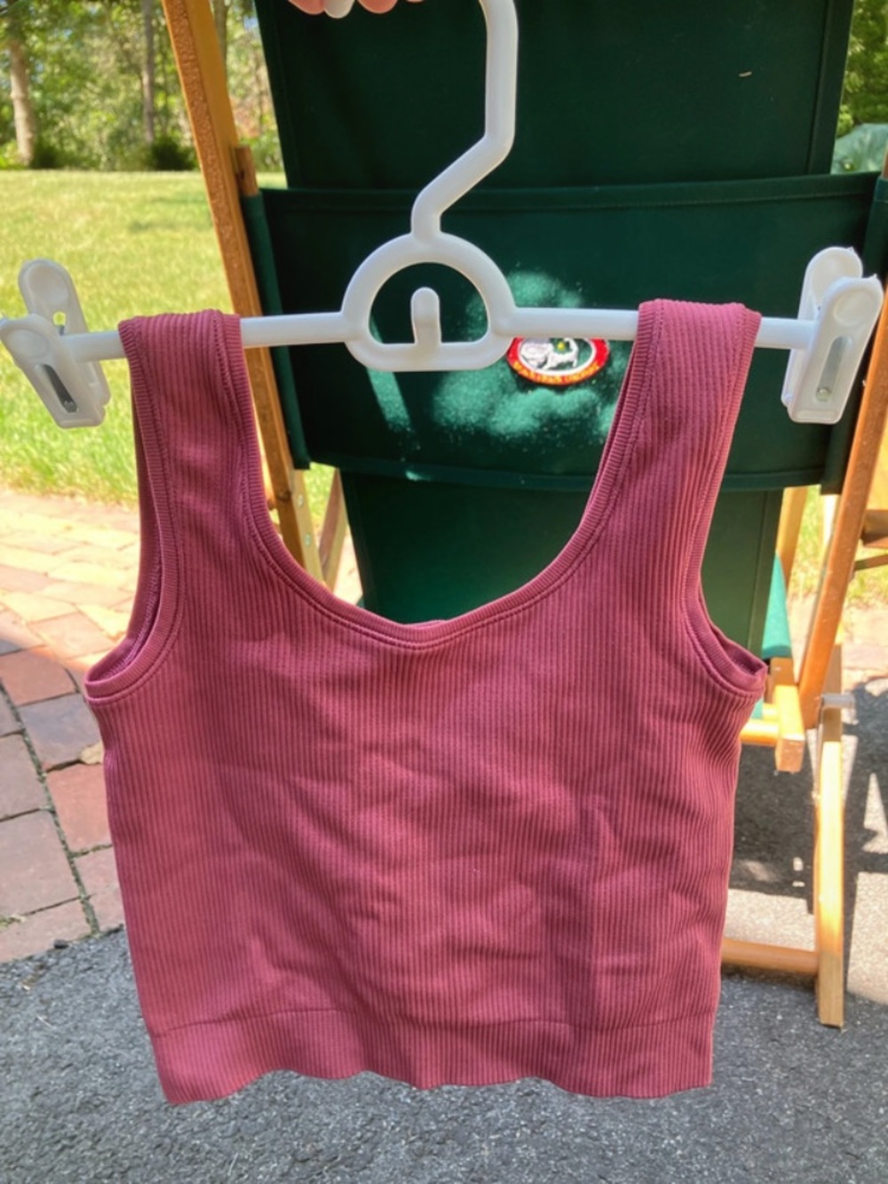 Athleta Ribbed Crop Tank Top in Dusty Rose